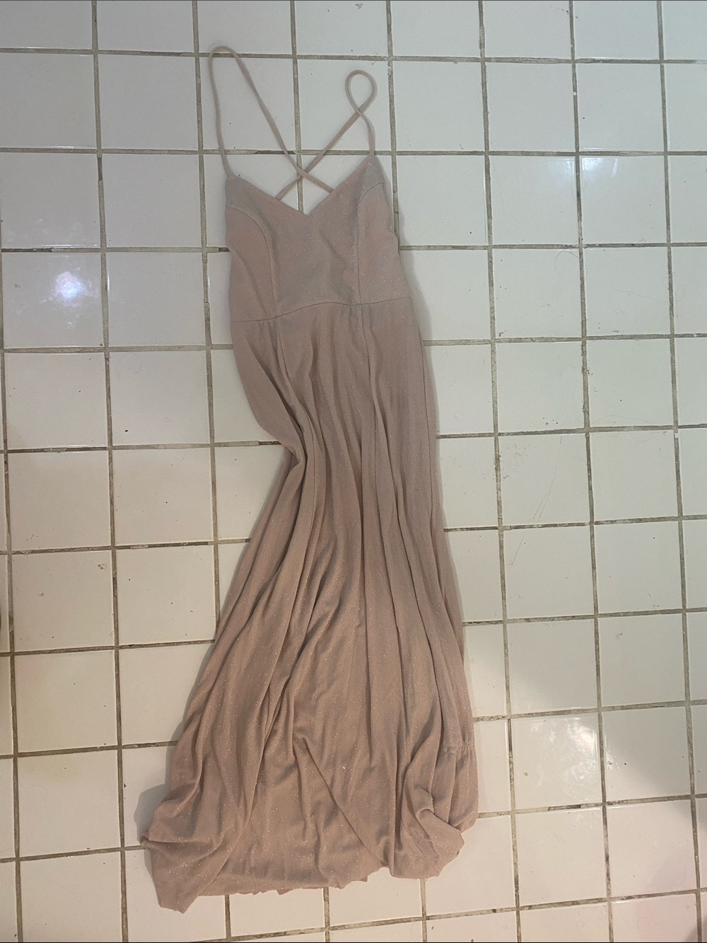 Show Me Your MuMu Blush Nude Spaghetti-Strap Maxi Dress